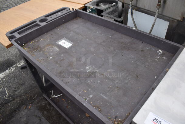 Gray Poly 2 Tier Cart w/ Push Handle on Commercial Casters. 44x26x32 - Image 2 of 4