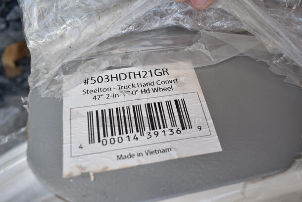 2 BRAND NEW SCRATCH AND DENT! Lavex 503HDTH21GR 500 lb. Gray 2-in-1 Convertible Hand Truck With 10" Solid Rubber Wheels. 2 Times Your Bid! - Image 4 of 4