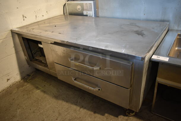 Stainless Steel Commercial 2 Drawer Chef Base on Commercial Casters. Tested and Powers On But Does Not Get Cold - Image 1 of 8