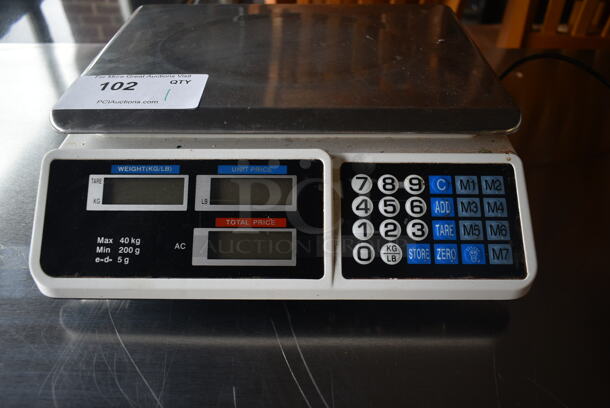 Stainless Steel Commercial Countertop Food Portioning Scale. Tested and Working! - Image 3 of 4