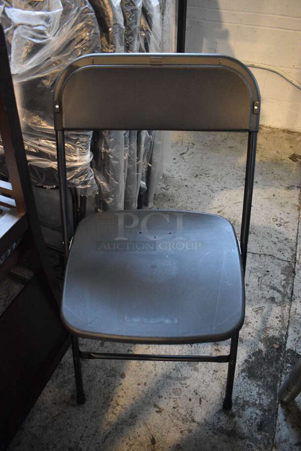 5 BRAND NEW! Black Poly and Metal Folding Chairs. 18x16x33. 5 Times Your Bid!