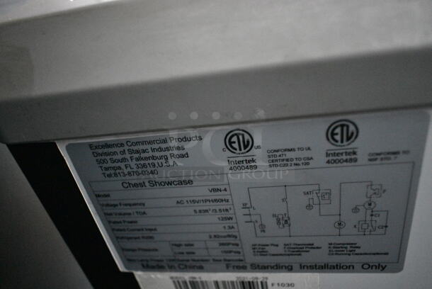 Stajac VBN-4 Metal Commercial Chest Freezer Merchandiser. 115 Volts, 1 Phase. Tested and Working! - Image 6 of 6