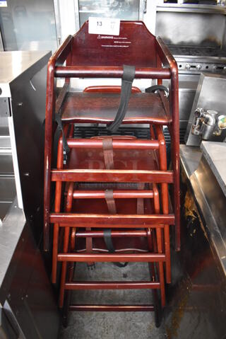 4 Wooden High Chairs. 20x20x32. 4 Times Your Bid!