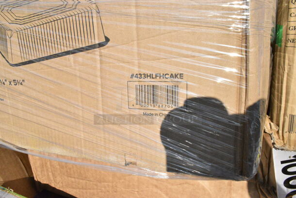 28 BRAND NEW Boxes Including 395RP10CPF EcoChoice No PFAS Added 10" Natural Bagasse Blend 3 Compartment Plate - 500/Case, 1501405NAT Choice 2 3/4" x 10" Kraft Disposable Silverware / Bakery / Churro Bag - 2000/Case, 433HLFHCAKE Choice 1/2 Size High Dome Sheet Cake Display Container with Clear Dome Lid - 25/Case, 966UPWIDEKFT OneUp by Choice Kraft 2-Ply Wide Interfold 6 1/2" x 8 1/2" Dispenser Napkin - 6000/Case, 395RP09W Choice Plates, 500LFLAT Choice 32 oz. Clear PET Plastic Flat Lid with No Straw Slot - 500/Case, 129MCR38B Choice 38 oz. Black Round Microwavable Heavy Weight Container with Lid - 150/Case, 394365M Noble Products Powder-Free Disposable Clear Vinyl Gloves for Foodservice - Medium - 1000/Case, 760PCC09 Choice 9 oz. Poly Paper Cold Cup - 2000/Case, 433CARRIER4 Choice Pulp Fiber 4 Cup Carrier - 300/Case, 500CC12 Choice Clear PET Customizable Plastic Cold Cup - 12 oz. - 1000/Case, 5012433M1 Lavex Li'l Herc 12-16 Gallon 1 Mil 24" x 33" Low Density Medium-Duty Clear Can Liner / Trash Bag - 250/Case, 130WHKSH Choice White Heavy Weight Wrapped Plastic Cutlery Pack - 500/Case, 500TO993C3 Choice 9" x 9" x 3" Microwaveable 3-Compartment Black / Clear Plastic Hinged Container - 100/Case. 28 Times Your Bid!  - Image 6 of 12