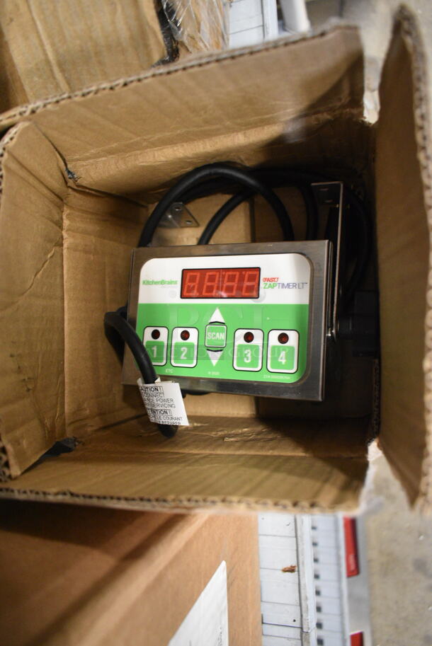 BRAND NEW SCRATCH AND DENT! Kitchen Brains® Z040120HFCLT (FAST.)® ZAP Timer LT Digital 4-Product 99 Hour Timer with Universal Mounting Kit - 120 Volts, 1 Phase.  - Image 2 of 4