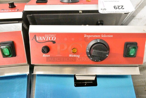 BRAND NEW SCRATCH AND DENT! 2023 Avantco 177F202 Stainless Steel Commercial Countertop Electric Powered 2 Bay Fryer w/ Lids and Metal Fry Baskets. 208-240 Volts, 1 Phase. - Image 3 of 8
