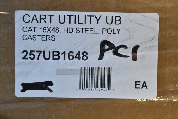 BRAND NEW SCRATCH AND DENT! 257UB1648 Lavex 16" x 48" Heavy-Duty Steel U-Boat Utility Cart - 2000 lb. Capacity - Image 3 of 3