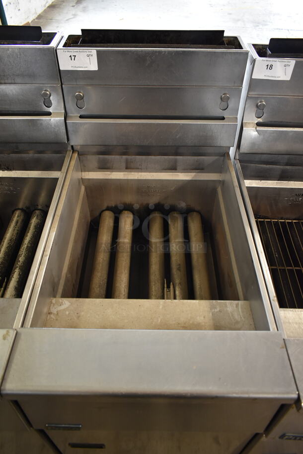 2012 Pitco Frialator SG18 Stainless Steel Commercial Floor Style Natural Gas Powered 75 Pound Capacity Deep Fat Fryer on Commercial Casters. 140,000 BTU. - Image 2 of 5
