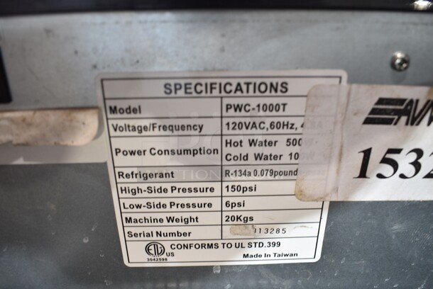 PWC-1000T Metal Floor Style Water Cooler. 120 Volts, 1 Phase. Tested and Does Not Power On - Image 3 of 3