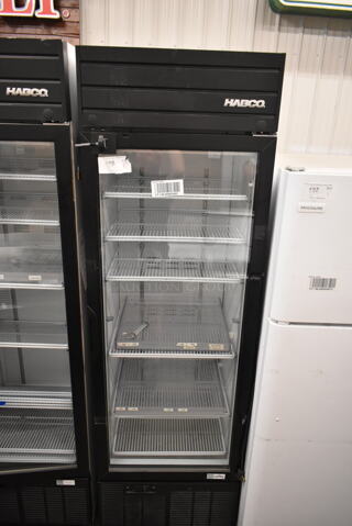 2019 Habco SE18 Metal Commercial Single Door Reach In Cooler Merchandiser w/ Poly Coated Racks. 115 Volts, 1 Phase. Tested and Working!