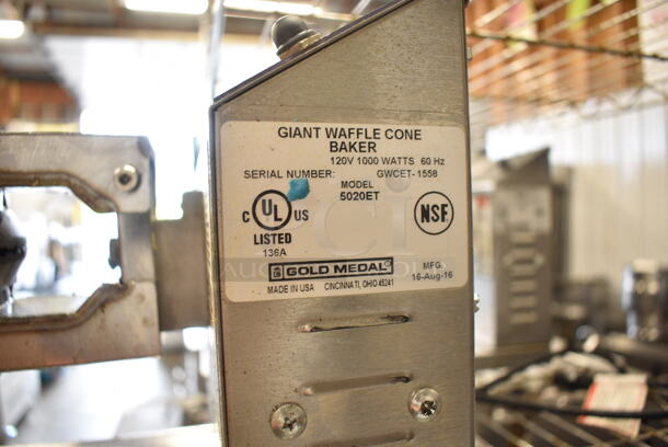 Gold Medal 5020ET Stainless Steel Commercial Countertop Waffle Cone Machine. 120 Volts, 1 Phase. Tested and Working! - Image 5 of 5