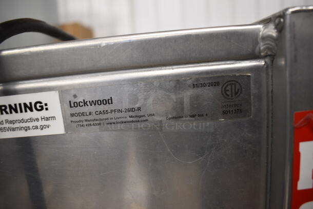 2020 Lockwood H-HEAT UNIT-EXT-6 CA55-PFIN-26ID-R Metal Commercial Single Door Heated Holding Cabinet w/ 7 Metal Full Size Baking Pans on Commercial Casters. 120 Volts, 1 Phase. 21x31x56. Tested and Does Not Power On - Image 4 of 8