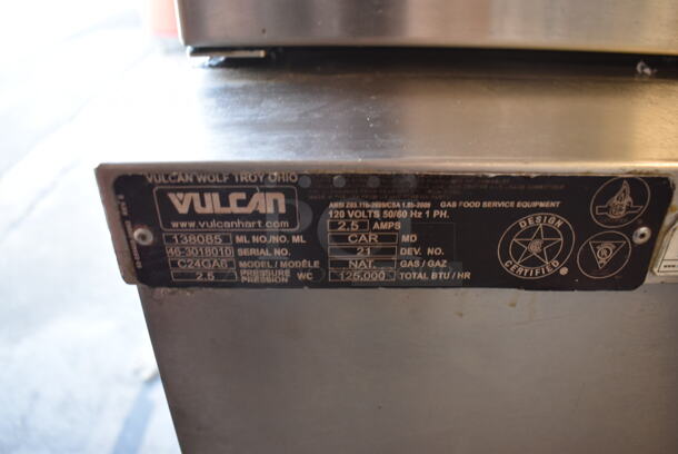 Vulcan C24GA10 Stainless Steel Commercial Floor Style Natural Gas Powered Double Deck Steam Cabinet. 125,000 BTU.  - Image 6 of 6