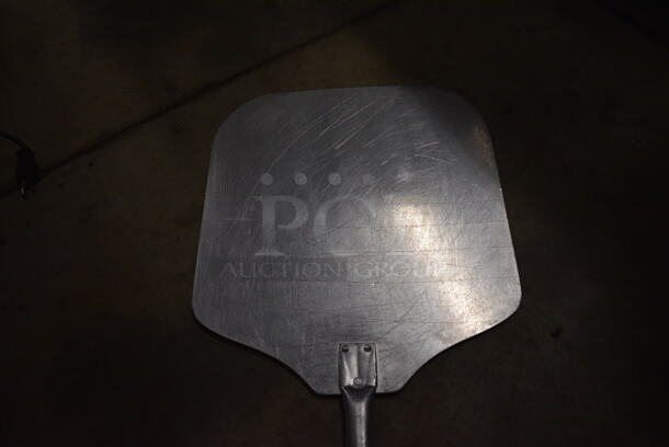 Metal Pizza Peel w/ Wooden Handle. 14x35 - Image 2 of 2