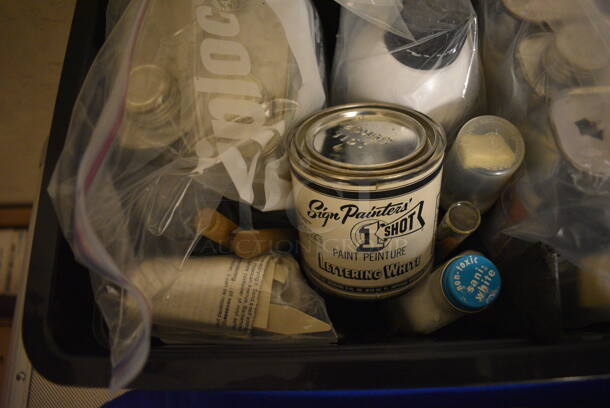 ALL ONE MONEY! Lot of Various Items Including Metal Storage Trunks, Hot/Cold Compress, and Painting Supplies - Image 4 of 9