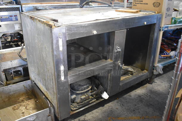 Leader Stainless Steel Undercounter Cooler. Missing Doors. 115 Volts, 1 Phase. 49x32x35. Tested and Does Not Power On