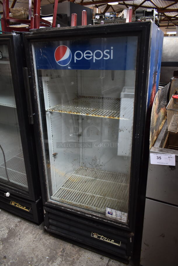 True GDM-10 PE57201 Metal Commercial Single Door Reach In Cooler Merchandiser w/ Poly Coated Racks. 115 Volts, 1 Phase. Tested and Working! - Image 1 of 5