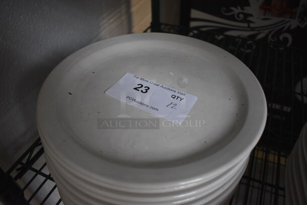 12 White Ceramic Plates. 10x10x1. 12 Times Your Bid! - Image 2 of 3