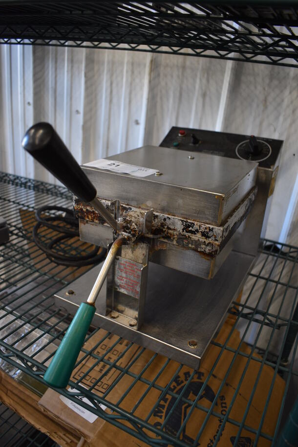 Stainless Steel Commercial Countertop Waffle Machine. 10x25x14. Tested and Working! - Image 2 of 7