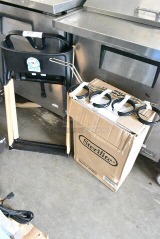 3 Various Items Including Sterilite 1492 Latching Boxes, Koala Kare High Chair. 3 Times Your Bid! 