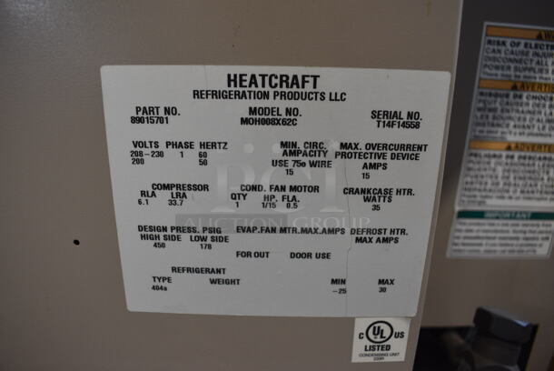 Heatcraft Model MOH008X62C Metal Commercial Compressor. 208-230 Volts, 1 Phase. 28.5x24x17.5 - Image 3 of 5