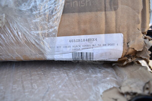 2 BRAND NEW SCRATCH AND DENT! 465ZB1848KE4 Black Epoxy Shelf Kit 18x48 w/ 72" Posts. 2 Times Your Bid! - Image 4 of 4