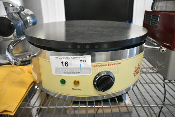 BRAND NEW SCRATCH AND DENT! 2024 Carnival King 382TCMPT16A Stainless Steel 16" Round Portable Non-Stick Crepe Maker. 120 Volts, 1 Phase. Tested and Working! - Image 5 of 7