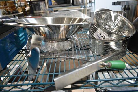 BRAND NEW SCRATCH AND DENT! Lot of Various Metal Items Including Garde Piece, 2 Perforated Bowls. 
