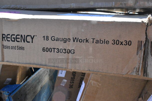 3 BRAND NEW SCRATCH AND DENT! Items Including 600TS1848S Regency 18" x 48" 16-Gauge 304 Stainless Steel Commercial Work Table with Undershelf, A2460NC Metro 24x60 Shelf, 600T3030G Regency 30" x 30" 18-Gauge 304 Stainless Steel Commercial Work Table with Galvanized Legs and Undershelf. 3 Times Your Bid! May Be Missing Pieces.  - Image 5 of 5