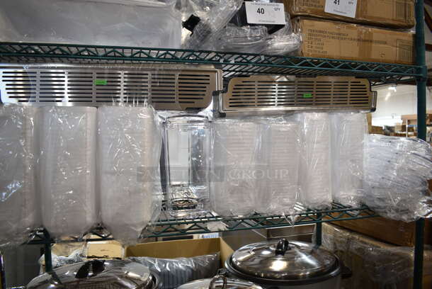 2 BRAND NEW SCRATCH AND DENT! Sets of 4 Clear Poly Hoppers w/ Drip Tray. 2 Times Your Bid! - Image 1 of 7