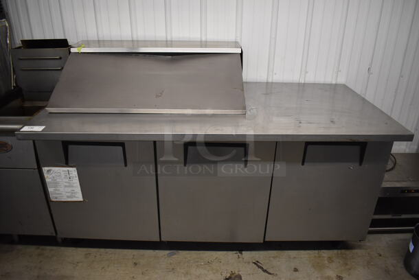 2011 True TSSU-72-18M-B Stainless Steel Commercial Sandwich Salad Prep Table Bain Marie Mega Top on Commercial Casters. 115 Volts, 1 Phase. Tested and Working!
