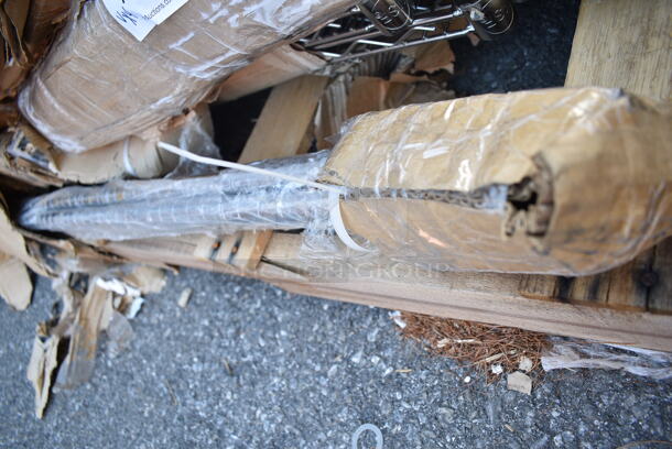 4 BRAND NEW SCRATCH AND DENT! Items; Regency 600UT3048S Adjustable Stainless Steel Work Table Undershelf for 30" x 48" Tables - 18 Gauge, Regency 600T2460G 24" x 60" 18-Gauge 304 Stainless Steel Commercial Work Table with Galvanized Legs and Undershelf, Regency 460SW2448 Spec Line 24" x 48" NSF Stainless Steel Wire Shelf and 4 Poles. 4 Times Your Bid! - Image 7 of 7