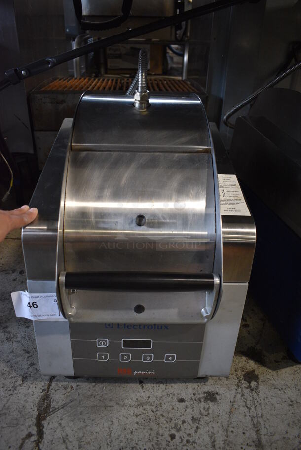 2013 Electrolux HSG Model HSPPAMUS Stainless Steel Commercial Countertop Electric Powered Panini Press. 208 Volts, 1 Phase. 14x22x19.5