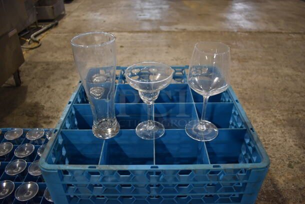 ALL ONE MONEY! Lot of 8 Dish Caddies on Dish Caddy Dolly w/ Various Glasses Including Wine Glasses and Ceramic Mugs - Image 6 of 12