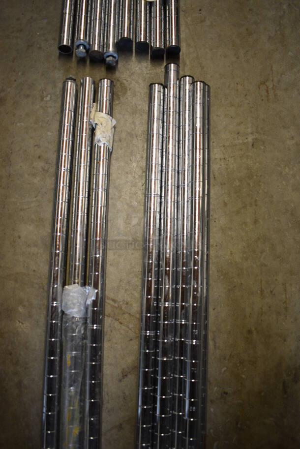 ALL ONE MONEY! Lot of 8 Chrome Finish Poles! 87" - Image 3 of 3