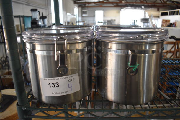 4 Metal Canisters. 8x8x7.5. 4 Times Your Bid!