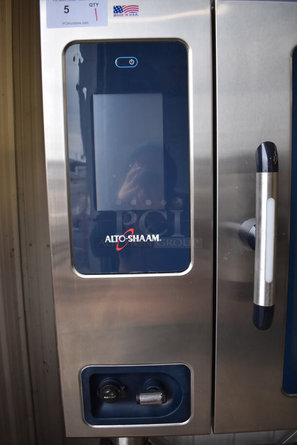 2016 Alto Shaam CTP7-20E Stainless Steel Commercial Electric Powered Combi Convection Oven on Commercial Equipment Stand. 208-240 Volts, 3 Phase. 43.5x40x75 - Image 8 of 8