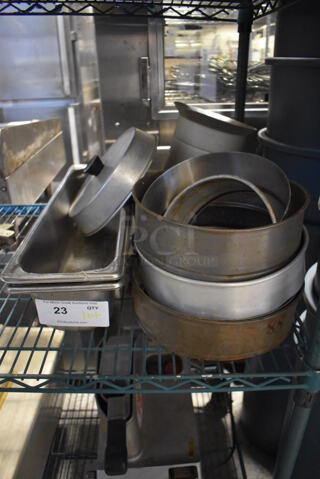 ALL ONE MONEY! Lot of Various Metal Items Including Drop In Bins and Baking Pan Collars
