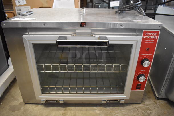 Super Systems NCO-2H Stainless Steel Commercial Countertop Electric Powered Oven w/ View Through Door and Thermostatic Controls. 120 Volts, 1 Phase. 28x18x21. Tested and Working!