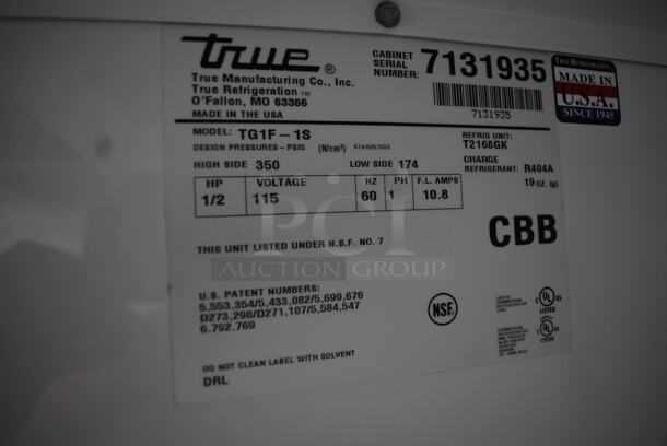 True TG1F-1S Commercial Stainless Steel Electric Powered One Section Reach In Freezer With Polycoated Racks on Commercial Casters. 115V/1 Phase Tested And Working - Image 5 of 5