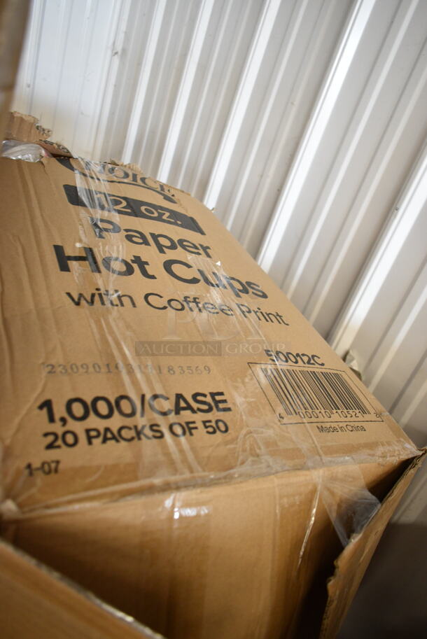 PALLET LOT of 30 BRAND NEW Boxes Including 50012C 12 oz. Coffee Print Poly Paper Hot Cup, 500CC20 Choice Clear PET Customizable Plastic Cold Cup - 20 oz. - 600/Case, Dart 90HTPF1R White Foam Square Take Out Container with Hinged Lid 9" x 9" x 3" - 200/Case, 5 Box 10020 Shopping Bags, 612605070HD Full Size Heavy-Duty Foil Steam Table Pan Deep 3 3/8" Depth, 500CC24 Choice Clear PET Customizable Plastic Cold Cup - 24 oz. - 600/Case, 9CPWCR Plates. 30 Times Your Bid! - Image 2 of 12