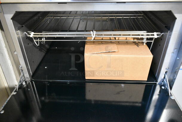 BRAND NEW SCRATCH AND DENT! Vulcan 36S-6BN Stainless Steel Commercial Floor Style Natural Gas Powered Range w/ Oven, Over Shelf and Back Splash. 215,000 BTU - Image 8 of 9