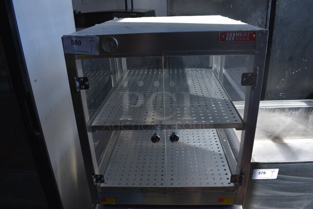 Heat Max Metal Commercial Heated Display Case Merchandiser. 22x27x25.5. Tested and Powers On But Does Not Get Hot