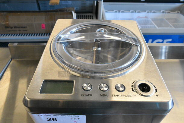 BRAND NEW SCRATCH AND DENT! Waring WCIC25 Stainless Steel Commercial Countertop Ice Cream Maker. 110-120 Volts, 1 Phase. - Image 2 of 5