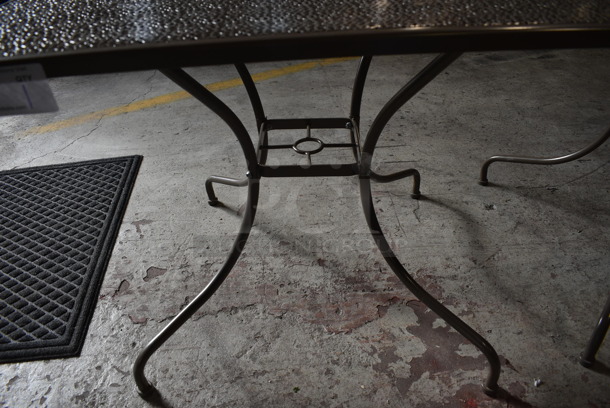 Brown Metal Patio Table. Stock Picture - Cosmetic Condition May Vary. 35.5x35.5x28.5 - Image 4 of 5