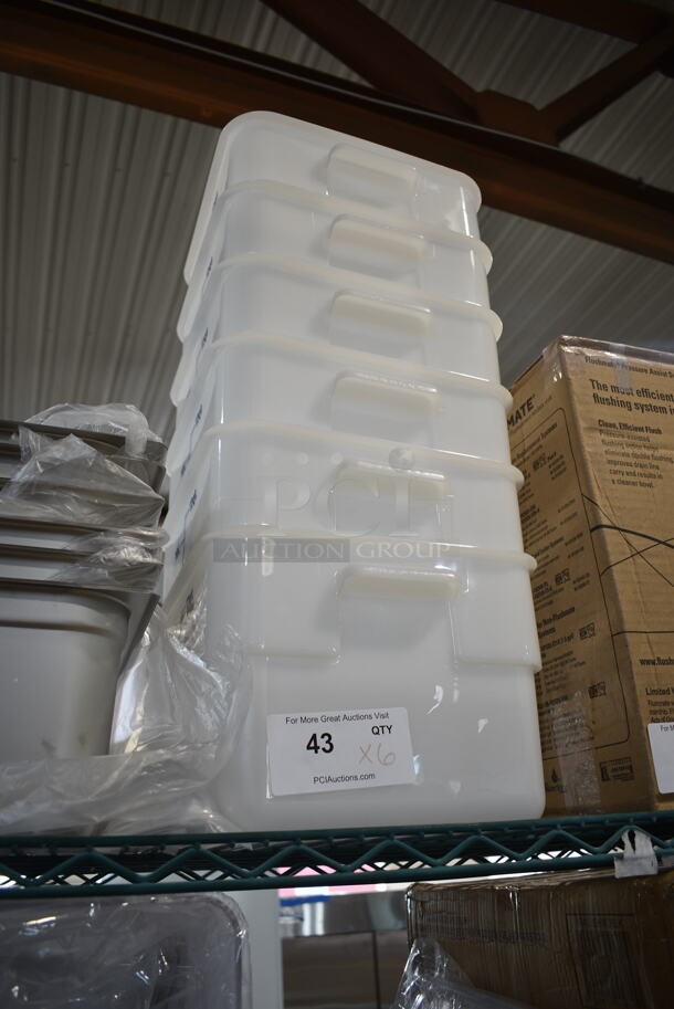 Lot of 6 BRAND NEW SCRATCH AND DENT! Cambro 21412SFSP CamSquares® 12 Qt. White Square Polyethylene Food Storage Container - Image 2 of 5