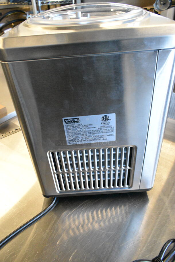 BRAND NEW SCRATCH AND DENT! Waring WCIC25 Stainless Steel Commercial Countertop Ice Cream Maker. 110-120 Volts, 1 Phase. - Image 5 of 5