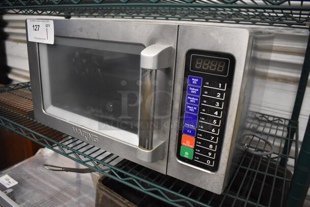 Waring WMO90 Stainless Steel Commercial Countertop Microwave Oven. 120 Volts, 1 Phase. 20x14x12 - Image 2 of 6