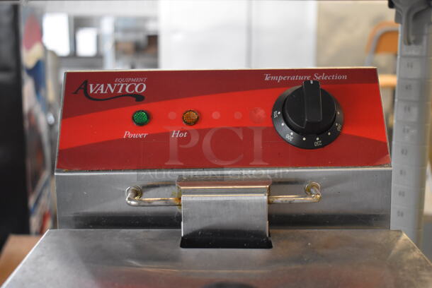 Avantco Stainless Steel Commercial Countertop Electric Powered Fryer w/ Metal Fry Basket and Lid. 11x16x13 - Image 3 of 6
