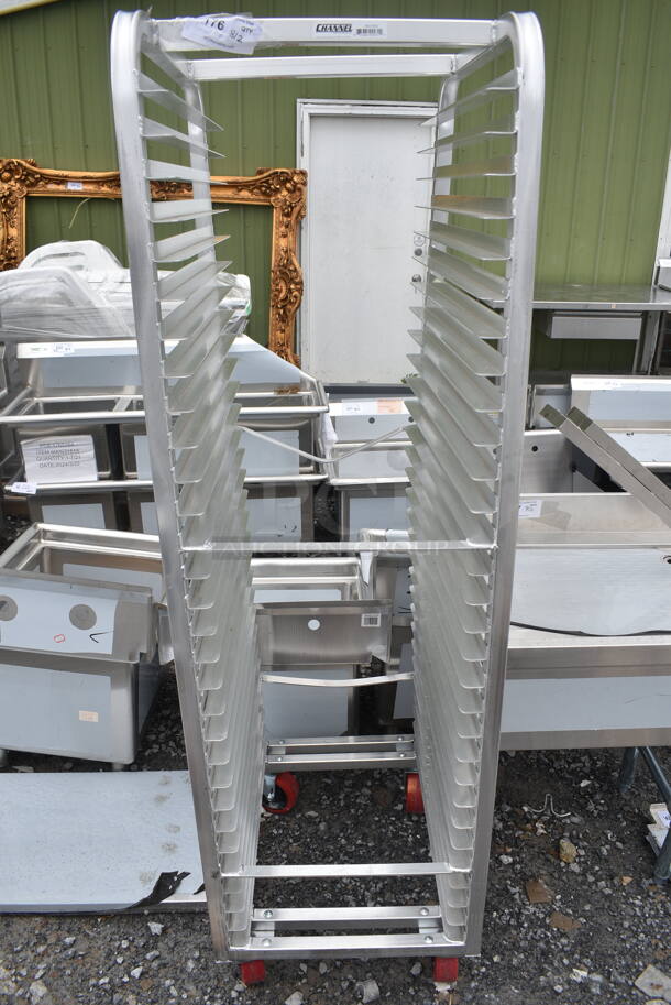 BRAND NEW SCRATCH AND DENT! Channel AXD1830 30 Pan End Load Bun / Sheet Pan Rack on Commercial Casters  - Image 2 of 5